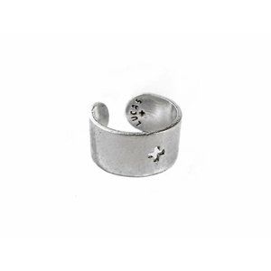 DESIGNER RING by LUCAS PLUS NEW YORK Mens Womens ADJUSTABLE Silver NEW